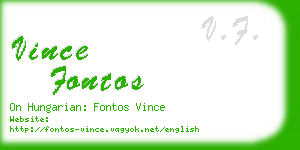 vince fontos business card